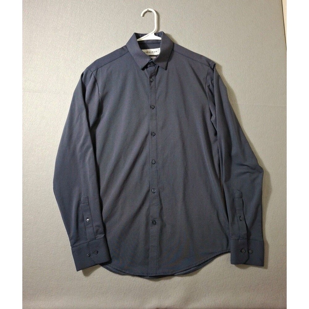 Mizzen & Main Shirt Mens Small Trim Fit Woolworth Performance Button Up